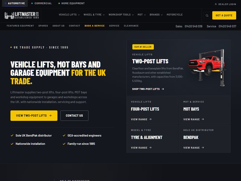 Liftmaster Ltd website homepage
